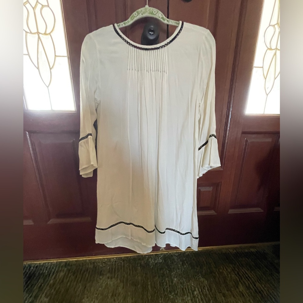Velvet dress cream/blk size-SM